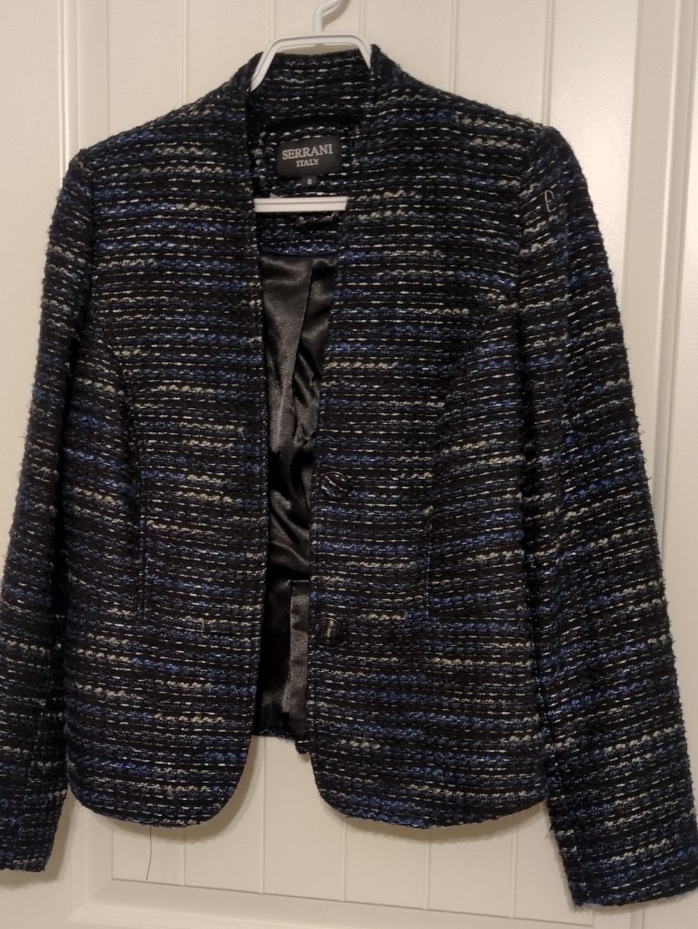 Serrani Navy & Black Bouclé Jacket